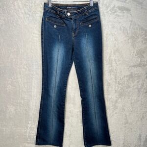 Y2K Revolt Bootcut Flare Low Rise Dark‎ Wash Denim Womens Size 9 *READ